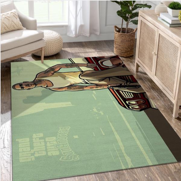 Grand Theft Auto San Andreas Video Game Reangle Rug Area Rug