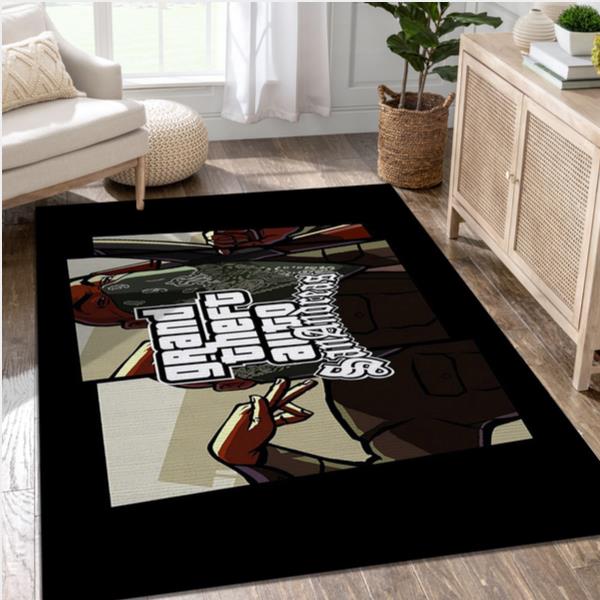 Grand Theft Auto San Andreas Video Game Reangle Rug Bedroom Rug