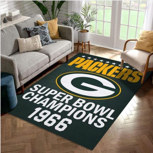 Green Bay Packers Champion NFL Football Team Area Rug For Gift Bedroom Rug Home Decor Floor Decor