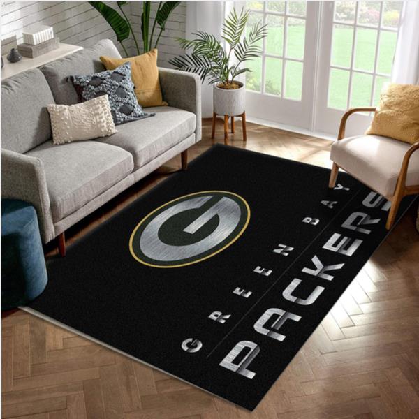 Green Bay Packers Imperial Chrome Rug NFL Area Rug For Christmas Living Room And Bedroom Rug Home Us Decor