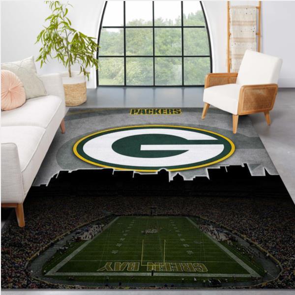 Green Bay Packers NFL Area Rug For Christmas Bedroom Rug Home Decor Floor Decor