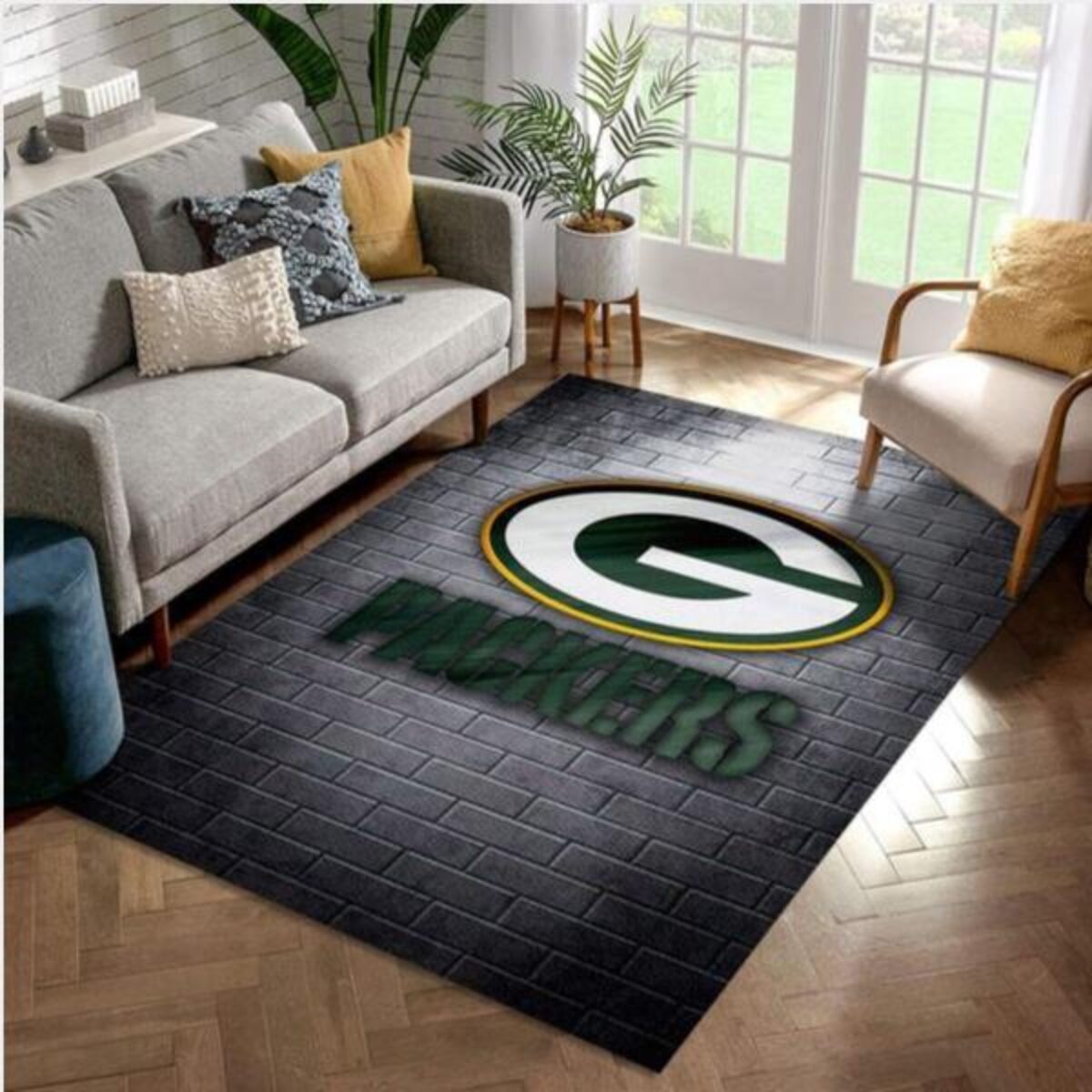 Green Bay Packers Area Rug For Christmas Living Room Rug Family Gift Us  Decor in 2023