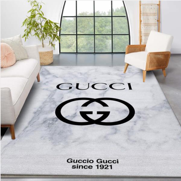 Gucci White Marble Marmor Area Rug - Fashion Brand Rug Christmas Gift Us Decor