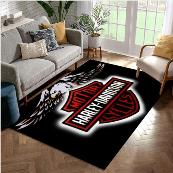 Harley Davidson Black And Red Style  Area Rug For Christmas Bedroom Rug Home Decor Floor Decor