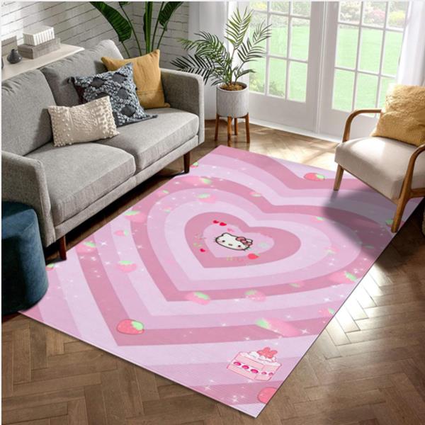 Hello Kitty Heart Area Rug Carpet Team Logo Family Gift US Decor