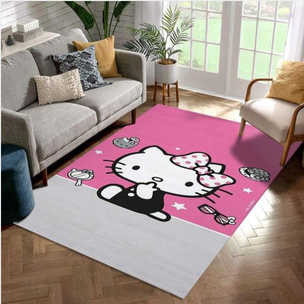 Hello Kitty Pink Area Rug For Christmas Bedroom Rug Home US Decor