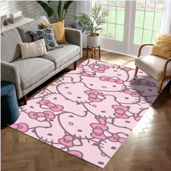 Hello Kitty Pretty And Cute Area Rug Carpet Team Logo Family Gift US Decor