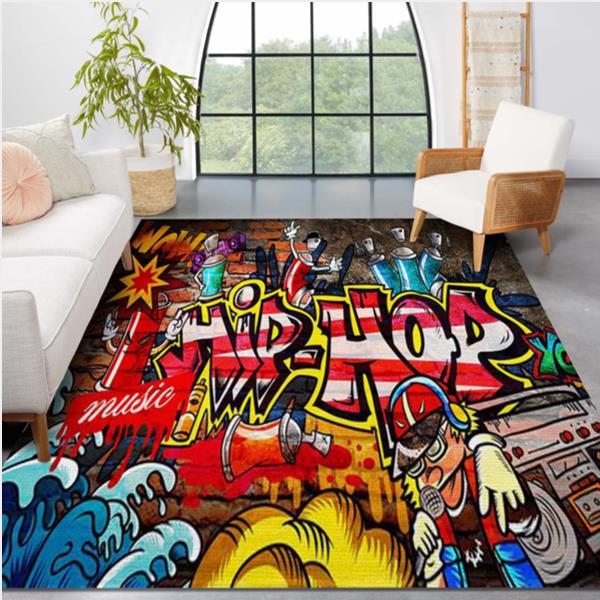 Hip Hop Music Art Area Rug Carpet Kitchen Rug Family Gift US Decor