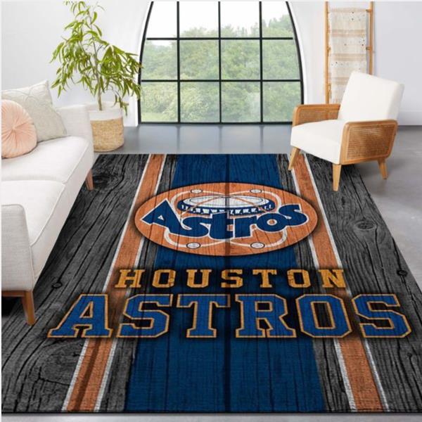 Houston Astros Mlb Team Logo Wooden Style Style Nice Gift Home Decor Rectangle Area Rug