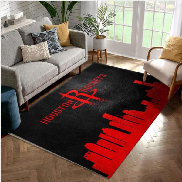 Houston Rockets Skyline Area Rug Carpet Bedroom Family Gift US Decor