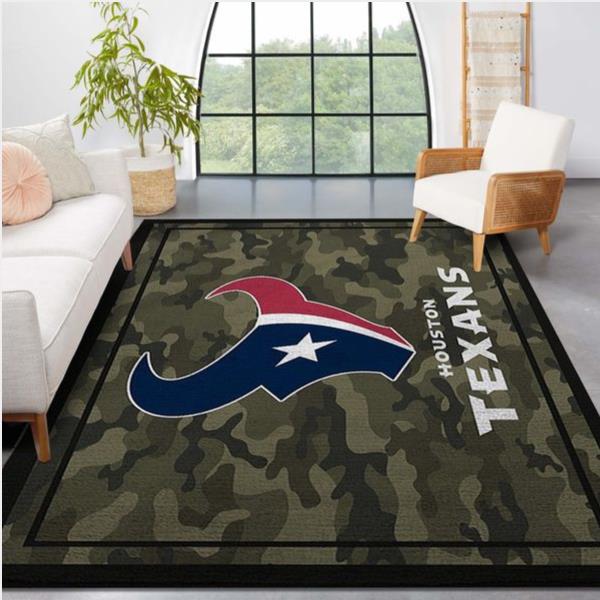 Houston Texans Nfl Team Logo Camo Style Nice Gift Home Decor Rectangle Area Rug