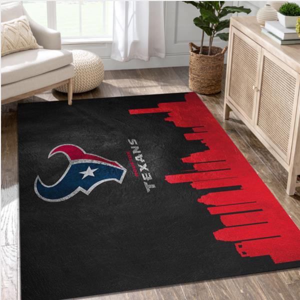 Houston Texans Skyline NFL Area Rug Living Room Rug Family Gift US Decor