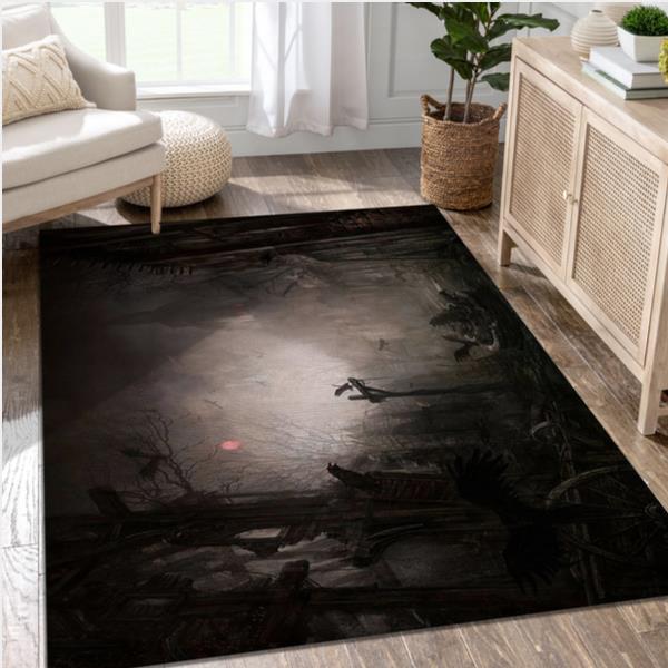 In The Shadow Of The Demon Temple Video Game Reangle Rug Living Room Rug