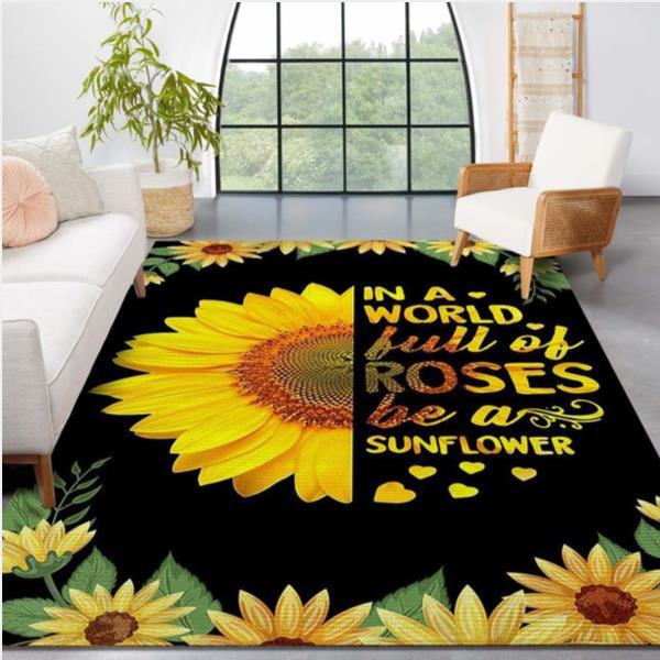 In World Full Of Roses Be Sunflower Hippie Life Rug Floor Rugs