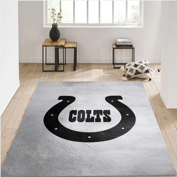 Indiana Colts Silver Nfl Area Rug For Christmas Living Room Rug Home Decor Floor Decor