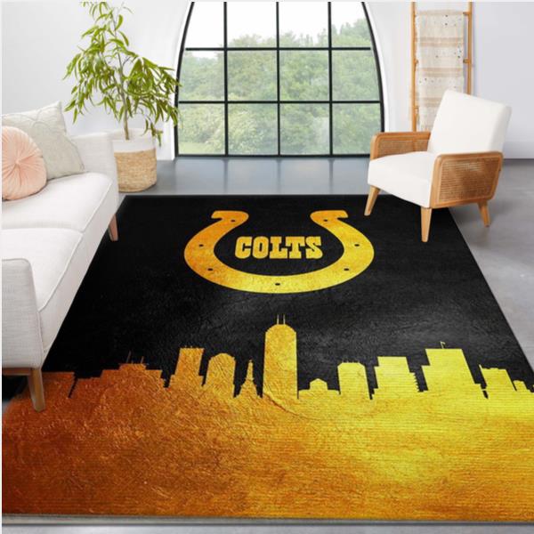 Indiana Colts Skyline NFL Area Rug Living Room Rug US Gift Decor