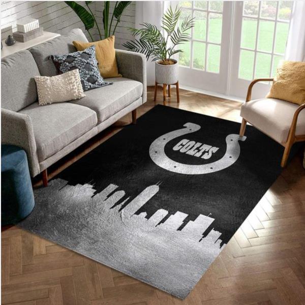 Indiana Colts Skyline Nfl Area Rug Bedroom Christmas Gift Us Decor