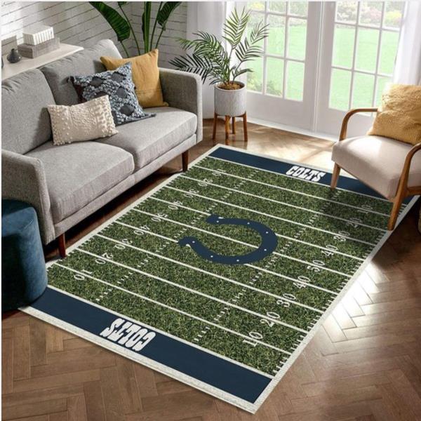 INDIANAPOLIS COLTS IMPERIAL HOMEFIELD RUG NFL AREA RUG CARPET LIVING ROOM AND BEDROOM RUG CHRISTMAS GIFT US DECOR