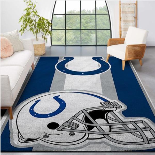 Indianapolis Colts Nfl Team Logo Helmet Nice Gift Home Decor Rectangle Area Rug