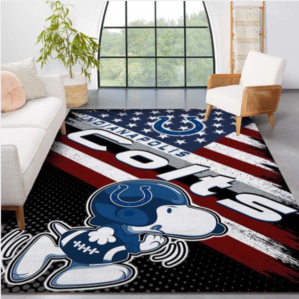 Indianapolis Colts Nfl Team Logo Snoopy Us Style Nice Gift Home Decor Rectangle Area Rug