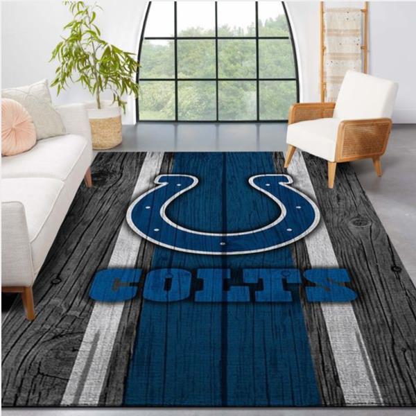 Indianapolis Colts Nfl Team Logo Wooden Style Style Nice Gift Home Decor Rectangle Area Rug