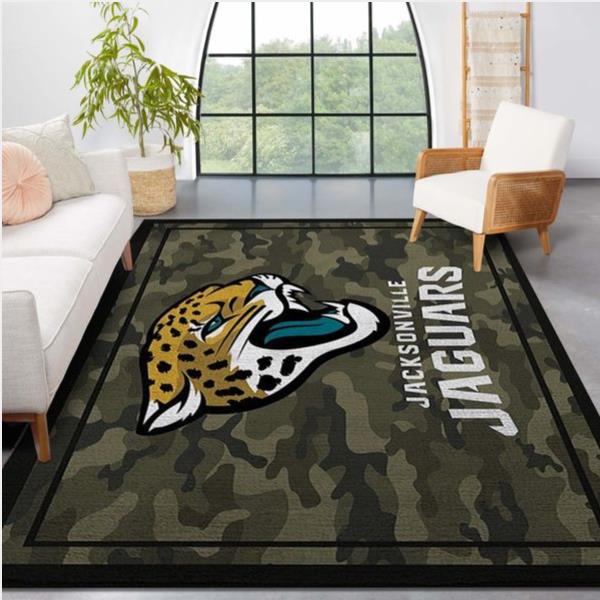 Jacksonville Jaguars Nfl Team Logo Camo Style Nice Gift Home Decor Rectangle Area Rug