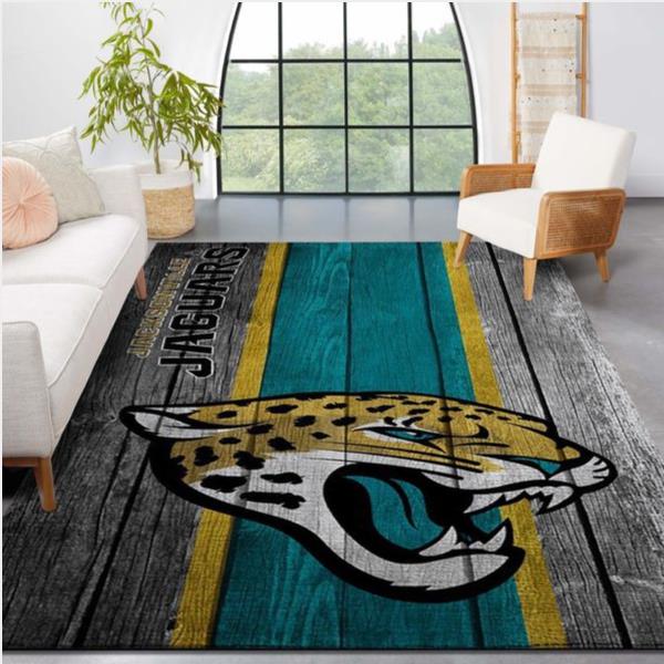 Jacksonville Jaguars Nfl Team Logo Wooden Style Style Nice Gift Home Decor Rectangle Area Rug