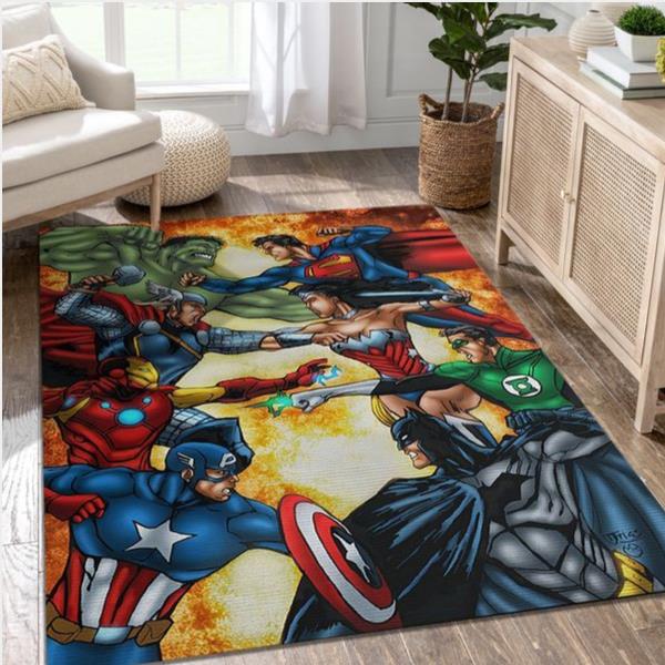 Justice League Vs Avenger Superheros Movies Area Rug - Living Room Carpet Christmas Gift Floor Decor The Us Decor