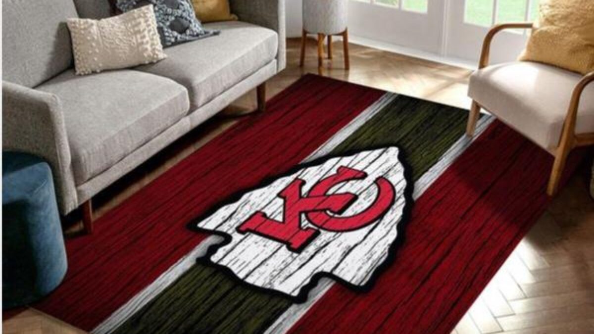 Custom Kansas City Chiefs NFL Team Logos Area Rug, Kitchen Rug