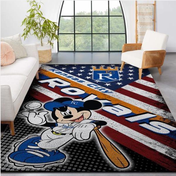 Kansas City Royals Mlb Team Logo Mickey Us Style Nice Gift Home Decor Rectangle Area Rug