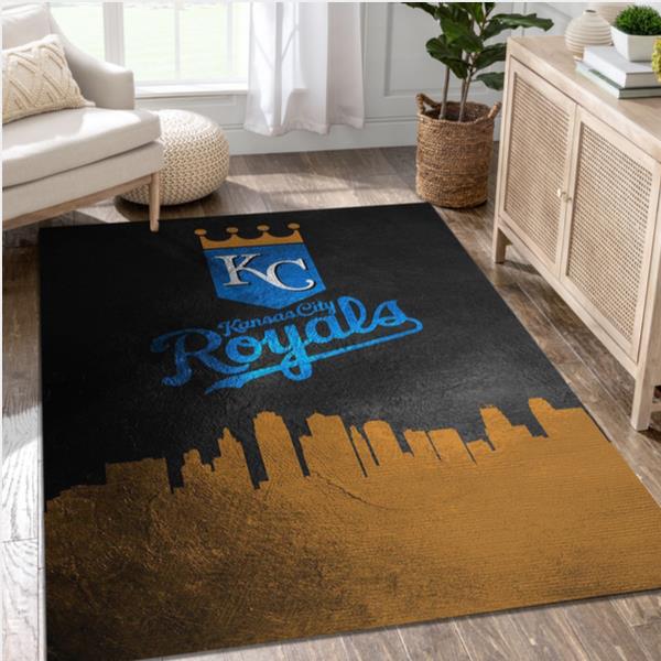 Kansas City Royals Skyline MLB Team Area Rug Living Room Rug Christmas Gift US Decor