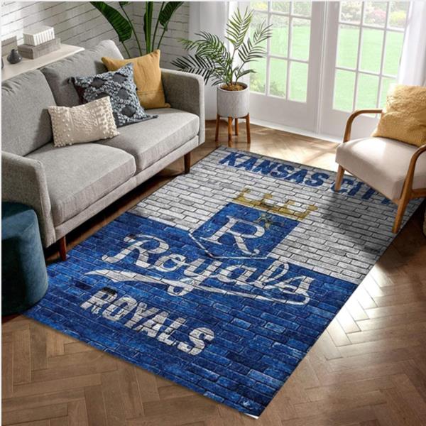 Kansas City Royals Team Logo Wooden Style Nice Gift Home Decor Rectangle Area Rug
