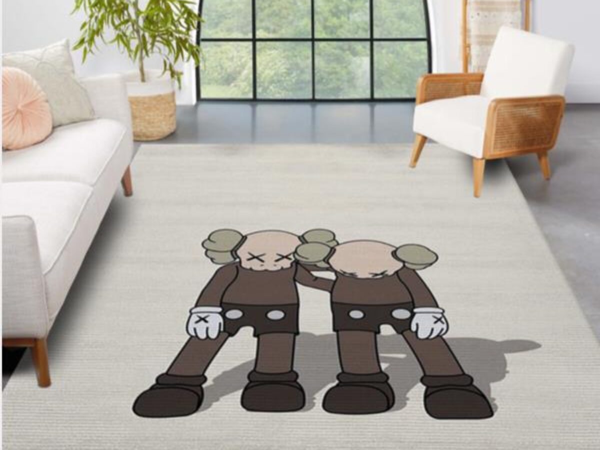 Kaws Along The Way Brown Rug Living Room Rug Home Decor Floor