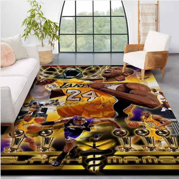 Kobe Bryant LA Lakers All Cups Reangle Rug Living Room Rug