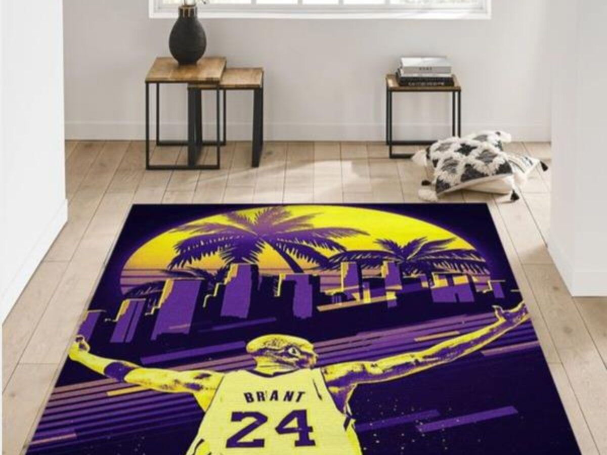 Kobe Bryant LA Lakers 24 Reangle Rug Living Room Rug - Peto Rugs