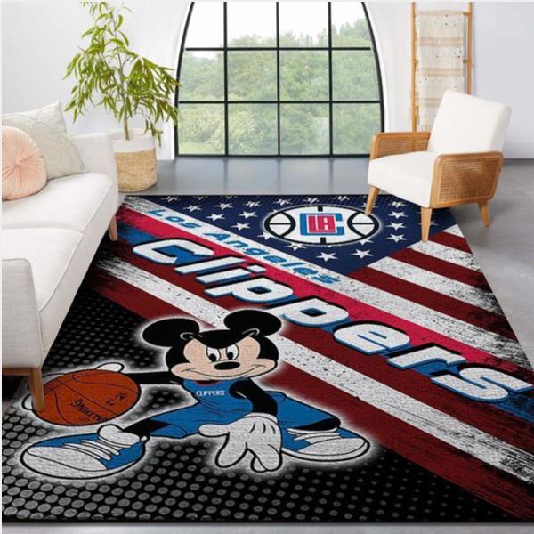 La Clippers Nba Team Logo Mickey Us Style Nice Gift Home Decor Rectangle Area Rug
