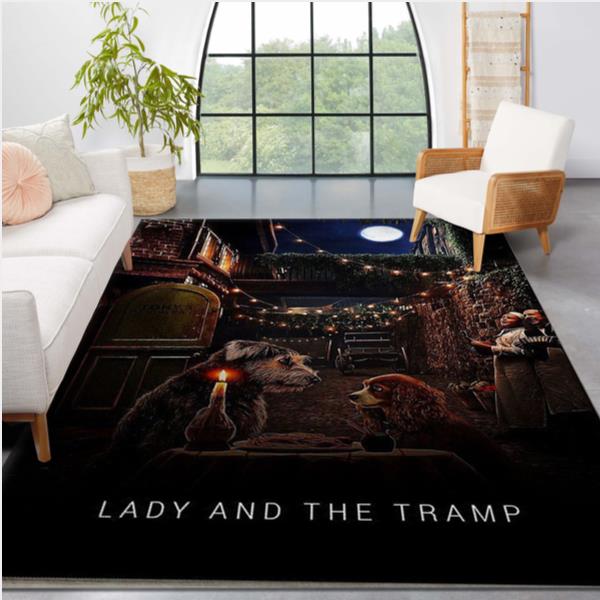 Lady And The Tramp Area Rug Movie Rug Family Gift US Decor