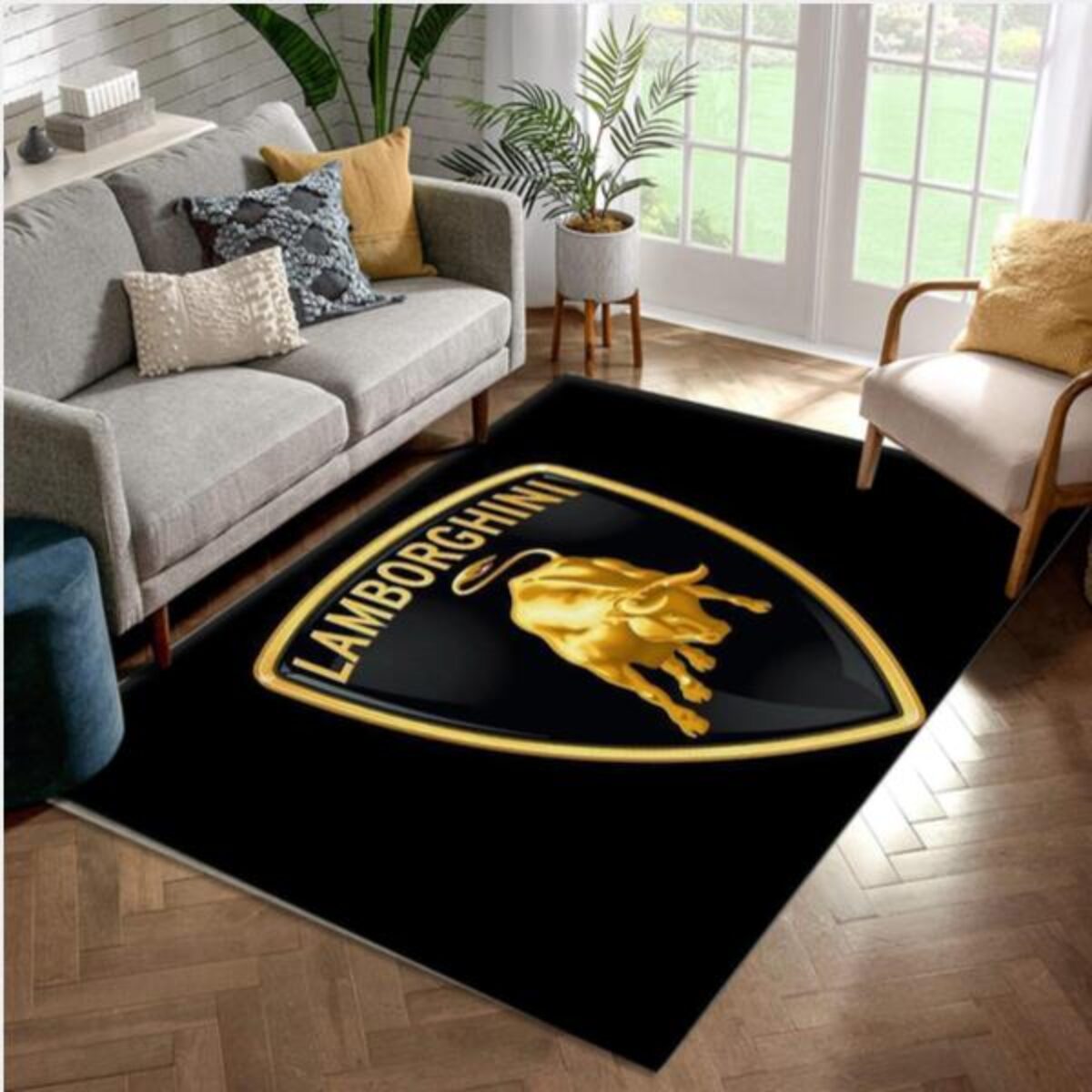 Lamborghini Logo SuperCars Area Rugs Living Room Carpet Local