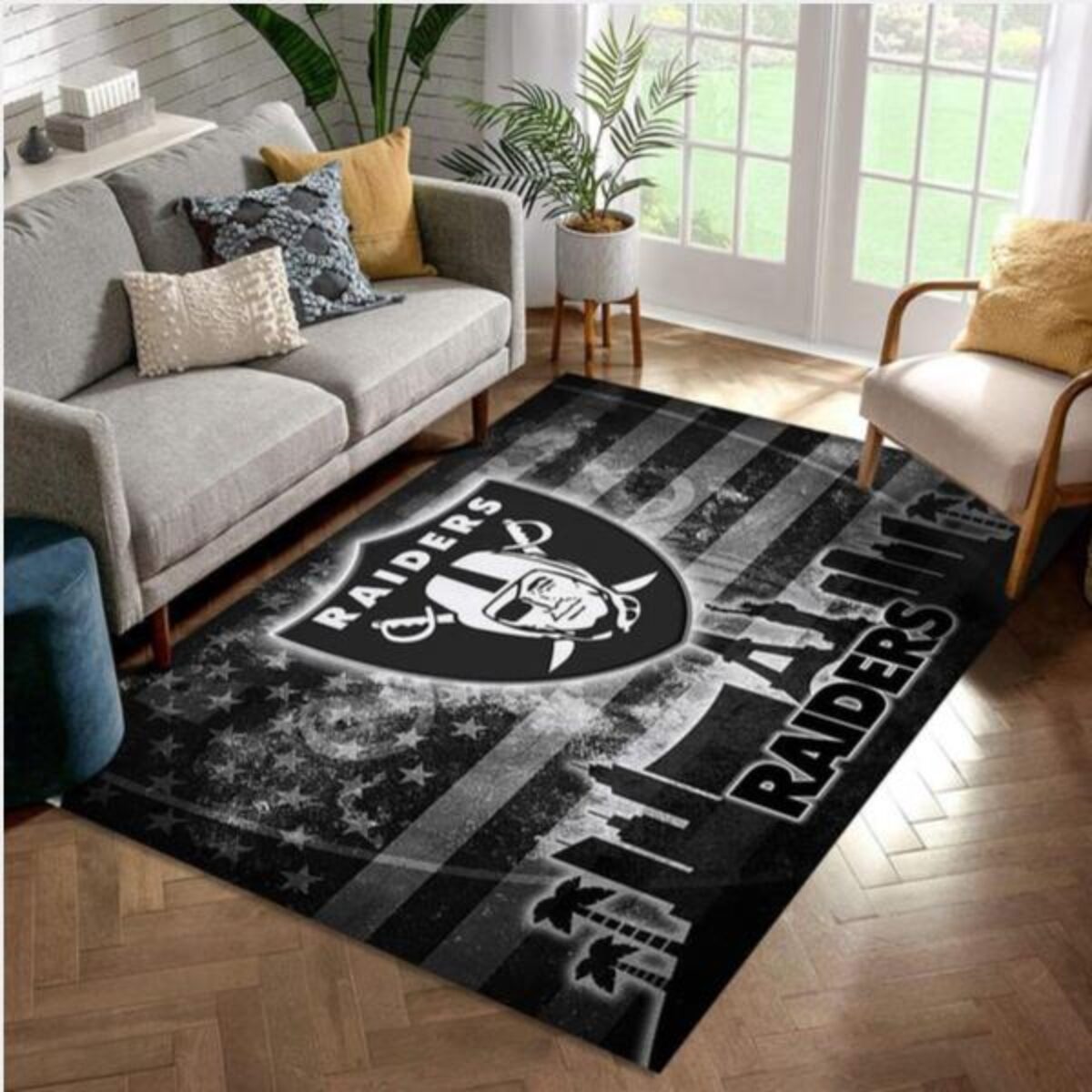 Las Vegas Raiders NFL Area Rug Bedroom Rug Christmas Gift US Decor - Teeruto