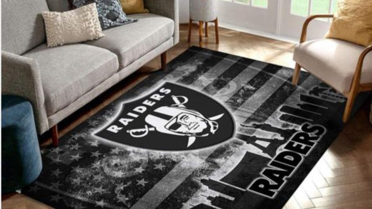 Oakland Raiders Nfl Area Rug Living Room Rug Us Gift Decor - Peto Rugs