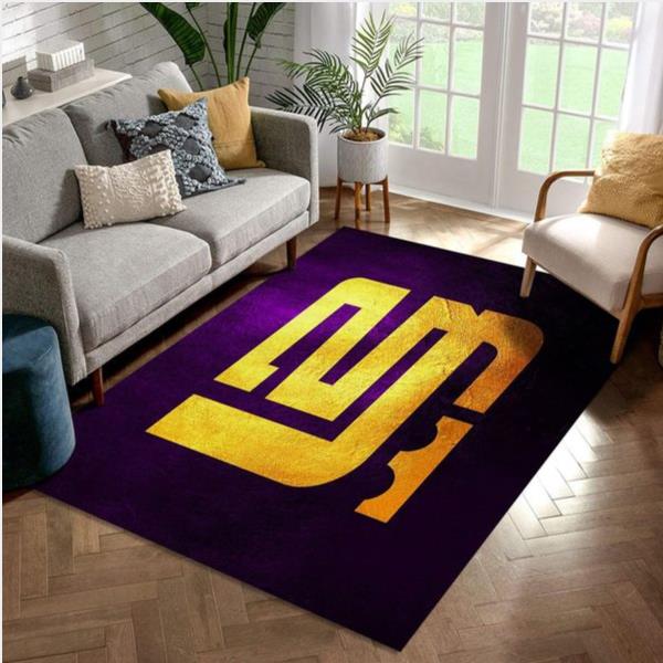 Lebron James Purple Gold Area Rug Carpet Living Room Rug Family Gift Us Decor