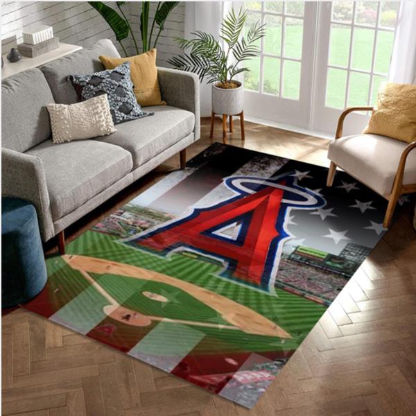 Los Angeles Angels MLB Club Logo Team Area Rug Bedroom Rug Home US Decor