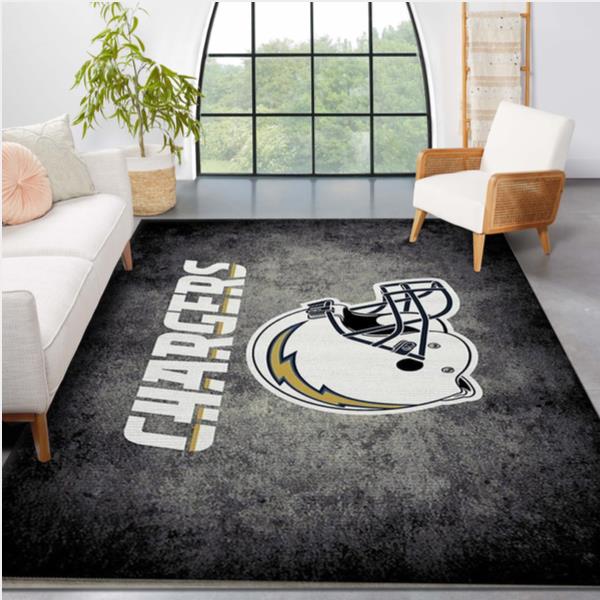 Los Angeles Chargers Imperial Distressed Rug NFL Area Rug For Christmas Bedroom US Gift Decor