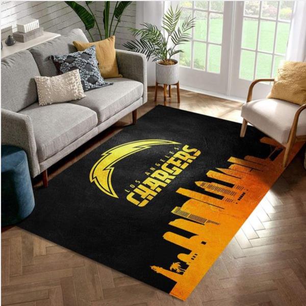 Los Angeles Chargers Nfl Area Rug For Christmas Kitchen Rug Family Gift Us Decor
