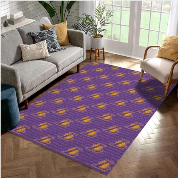 Los Angeles Lakers Patterns 1 Reangle Area Rug Bedroom Rug   Family Gift US Decor
