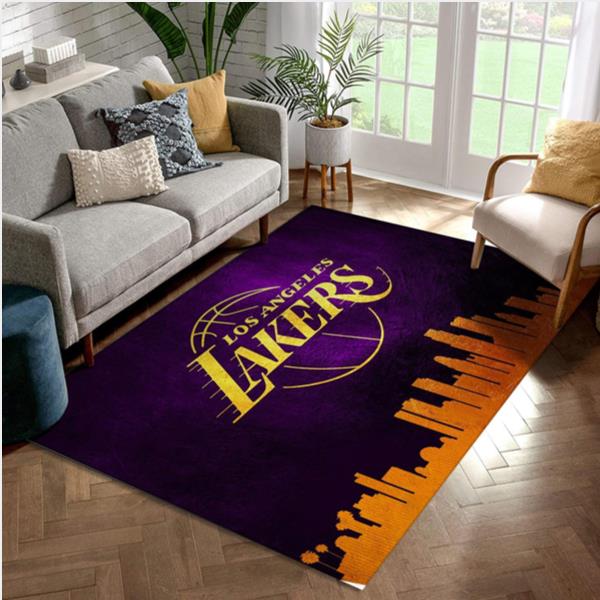 Los Angeles Lakers Skyline Area Rug Carpet Bedroom Christmas Gift US Decor