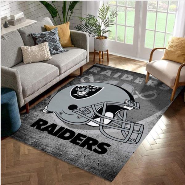 Los Angeles Raiders Helmet Nfl Football Team Area Rug For Gift Bedroom Rug Us Gift Decor