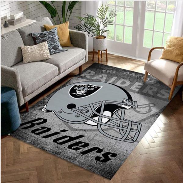 Los Angeles Raiders Retro Nfl Football Team Area Rug For Gift Living Room Rug US Gift Decor