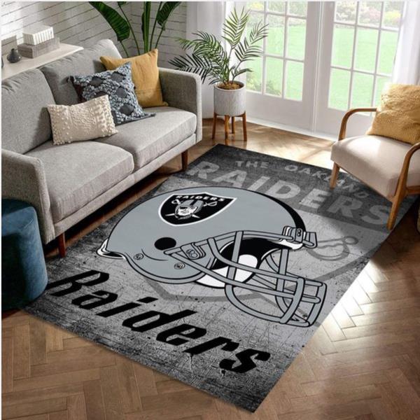 Los Angeles Raiders Retro Nfl Football Team Area Rug For Gift Living Room Rug Us Gift Decor