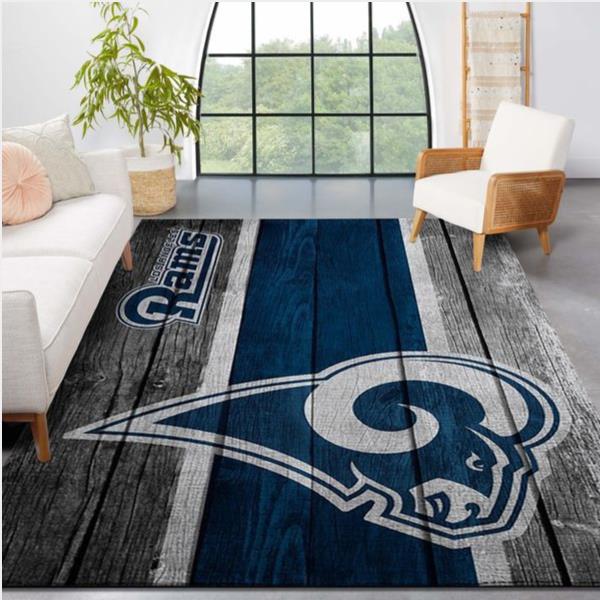 Los Angeles Rams Nfl Team Logo Wooden Style Style Nice Gift Home Decor Rectangle Area Rug